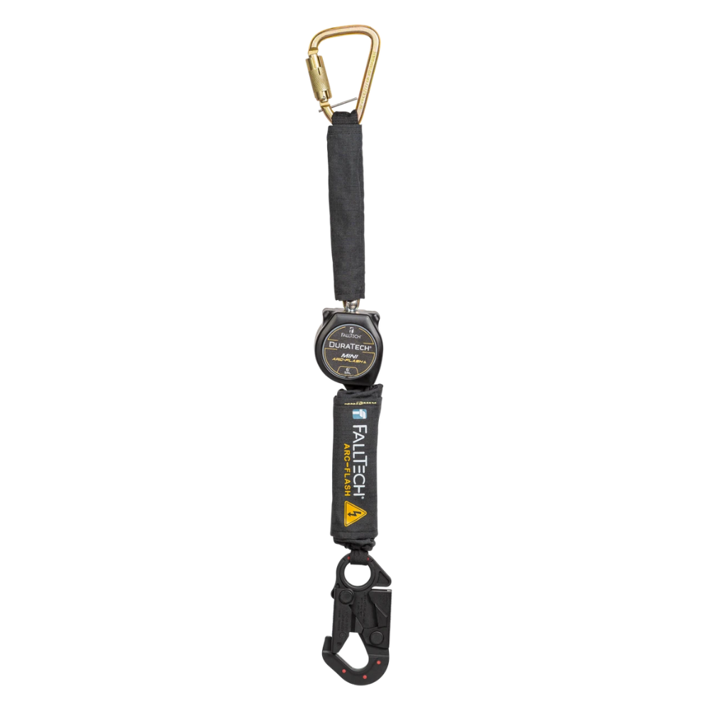 FallTech 6' Arc Flash DuraTech Mini Class 1 Personal SRL-P with Dielectric Dorsal Connecting Snap Hook and Steel Anchorage Carabiner